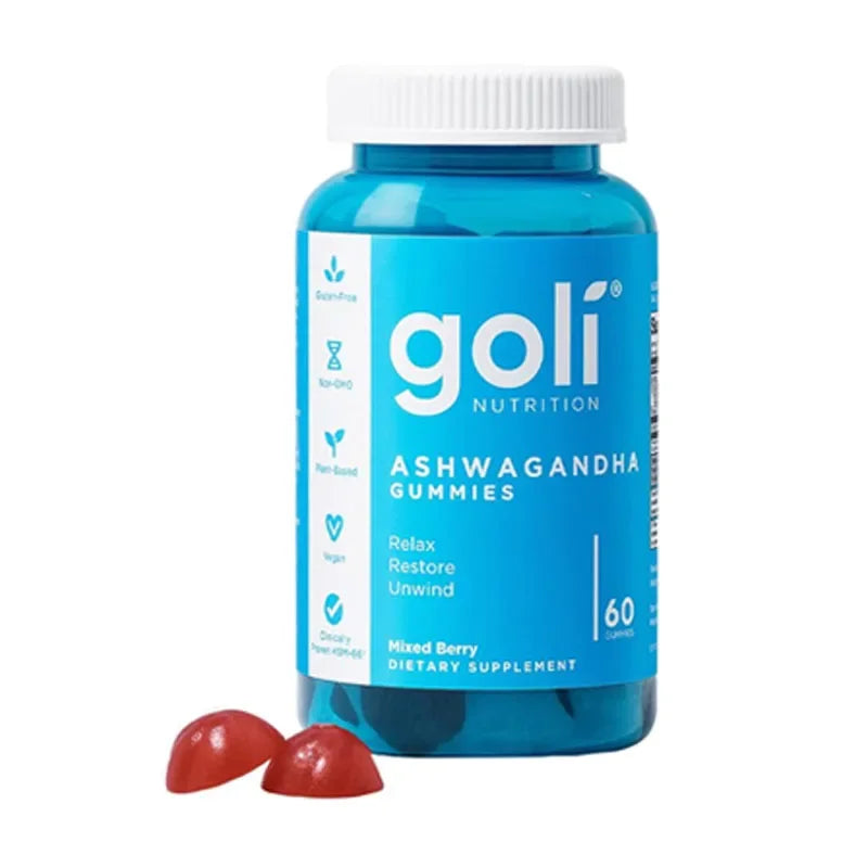 Goli Ashwagandha & Vitamin D Gummy - 60 Capsule - Mixed Berry, KSM-66, Vegan, Plant Based, Non-GMO, Gluten-Free & Gelatin Free